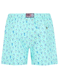 Alternative view of MC2 Saint Barth Man Lightweight Fabric Swim-shorts Lighting Micro Fantasy With Penguins Print