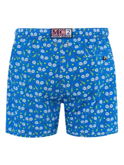 Alternative view of MC2 Saint Barth Man Lightweight Fabric Swim-shorts Lighting Micro Fantasy With Padel Winner Print