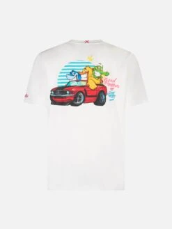 Alternative view of MC2 Saint Barth Boy Cotton T-shirt With Cryptopuppets Crew Print | CRYPTOPUPPETS SPECIAL EDITION