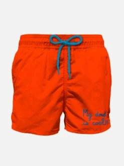 MC2 Saint Barth Boy Swim Shorts With My Dad Is Cool Embroidery