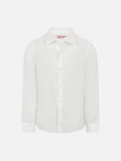 MC2 Saint Barth Kid White Linen Shirt Agnes