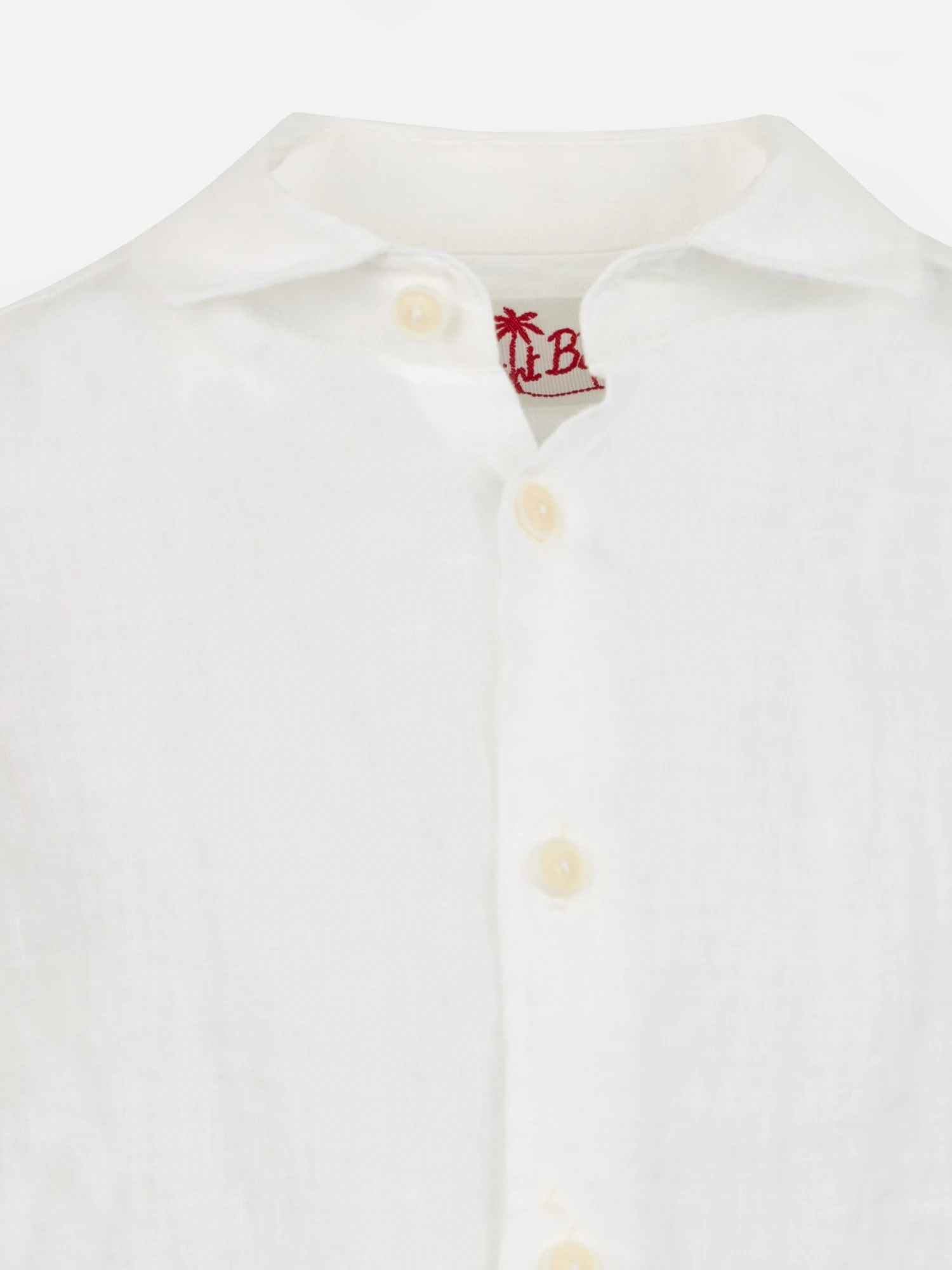 MC2 Saint Barth Kid White Linen Shirt Agnes 5 MC2 Saint Barth Kid White Linen Shirt Agnes - Image 3