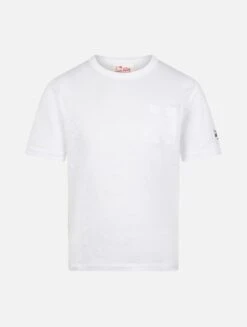 MC2 Saint Barth Kid Off-white Linen Jersey T-shirt Alex