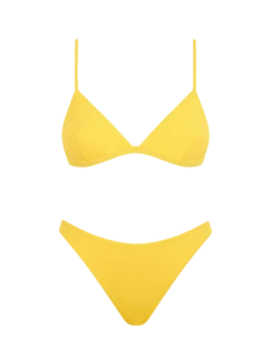 MC2 Saint Barth Woman Yellow Ribbed Triangle Bikini