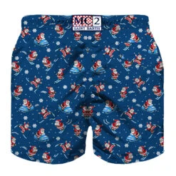 Alternative view of MC2 Saint Barth Boy Light Fabric Swim Shorts With Happy Santa Claus Print