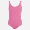 MC2 Saint Barth Cara Pink Crinkle One-piece Swimsuit 1 MC2 Saint Barth Cara Pink Crinkle One-piece Swimsuit -MC2 Saint Barth Store CARA002 00296H girl crinkle one piece pink 01