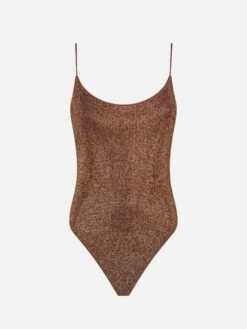 MC2 Saint Barth Woman One Piece Swimsuit With Brown Shades Rhinestones