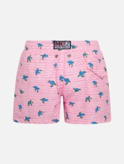 Alternative view of MC2 Saint Barth Boy Comfort Light Swim Shorts With Sea Turtles Print