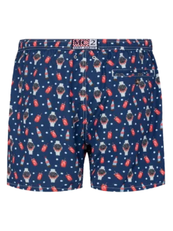 Alternative view of MC2 Saint Barth Lightweight Fabric Swim Shorts Lighting With Watch Print