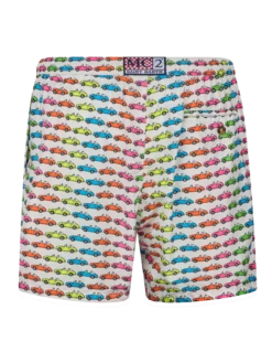 Alternative view of MC2 Saint Barth Man Lightweight Fabric Swim-shorts Lighting Micro Fantasy With Car Print