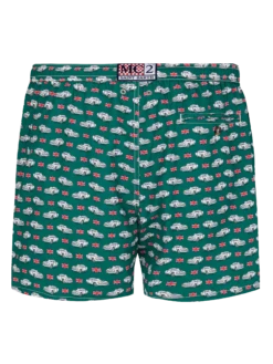 Alternative view of MC2 Saint Barth Lightweight Fabric Swim Shorts Lighting With Car Print