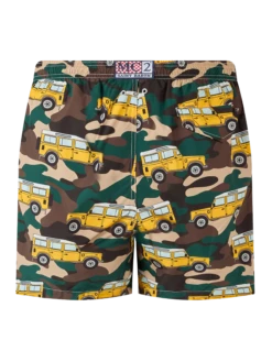Alternative view of MC2 Saint Barth Man Lightweight Fabric Swim-shorts Lighting With Off-road Car Print