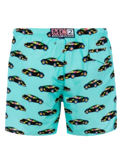 Alternative view of MC2 Saint Barth Man Lightweight Fabric Swim-shorts Lighting With Lodola Car Print |MARCO LODOLA SPECIAL EDITION
