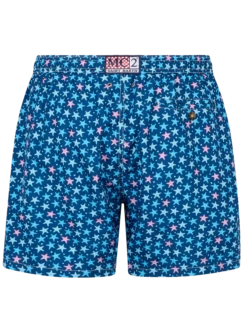 Alternative view of MC2 Saint Barth Man Lightweight Fabric Swim-shorts Lighting Micro Fantasy With Starfish Print
