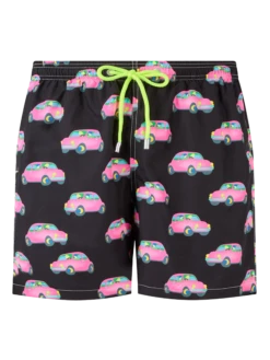 MC2 Saint Barth Man Light Fabric Swim Shorts With Cars Print | MARCO LODOLA SPECIAL EDITION