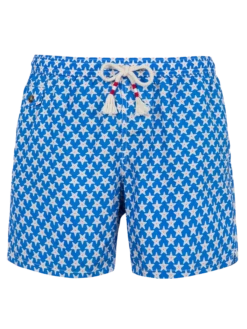 MC2 Saint Barth Man Lightweight Fabric Swim-shorts Lighting 70 With Seastars Print