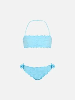 MC2 Saint Barth Emy Classic Bandeau Bikini With Sangallo Lace Embroidery
