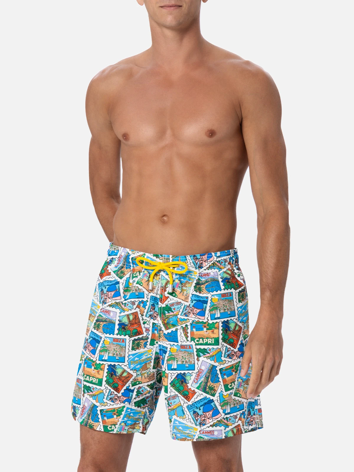 MC2 Saint Barth Man Mid-length Gustavia Swim-shorts With Postcard Mix Print | ALESSANDRO ENRIQUEZ SPECIAL EDITION 5 MC2 Saint Barth Man Mid-length Gustavia Swim-shorts With Postcard Mix Print | ALESSANDRO ENRIQUEZ SPECIAL EDITION - Image 3