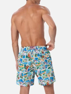 MC2 Saint Barth Man Mid-length Gustavia Swim-shorts With Postcard Mix Print | ALESSANDRO ENRIQUEZ SPECIAL EDITION 11 MC2 Saint Barth Man Mid-length Gustavia Swim-shorts With Postcard Mix Print | ALESSANDRO ENRIQUEZ SPECIAL EDITION -MC2 Saint Barth Store GUS0001 03380F 03