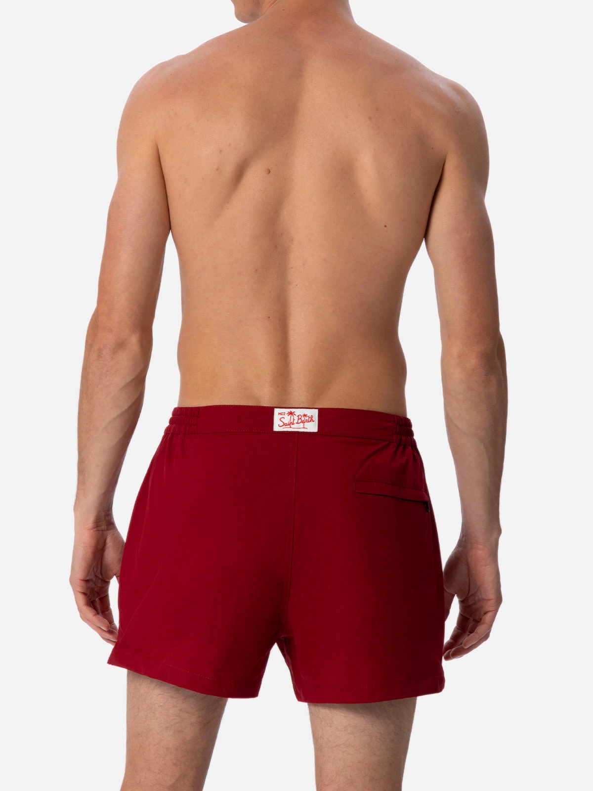 MC2 Saint Barth Man Burgundy Fitted Cut Swim Shorts Harrys 7 MC2 Saint Barth Man Burgundy Fitted Cut Swim Shorts Harrys - Image 5