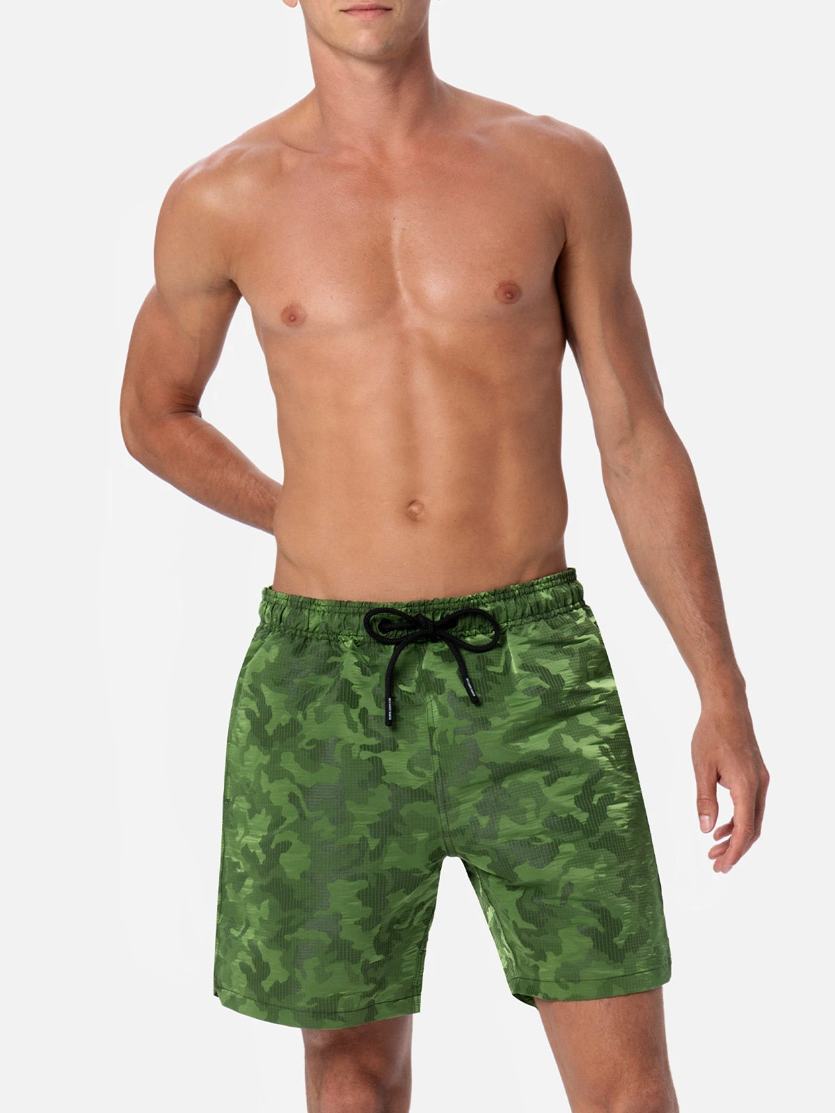 MC2 Saint Barth Man Ripstop Fabric Swim Shorts Harbour The Riviera With Camo Jacquard 5 MC2 Saint Barth Man Ripstop Fabric Swim Shorts Harbour The Riviera With Camo Jacquard - Image 3