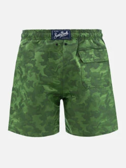 Alternative view of MC2 Saint Barth Man Ripstop Fabric Swim Shorts Harbour The Riviera With Camo Jacquard