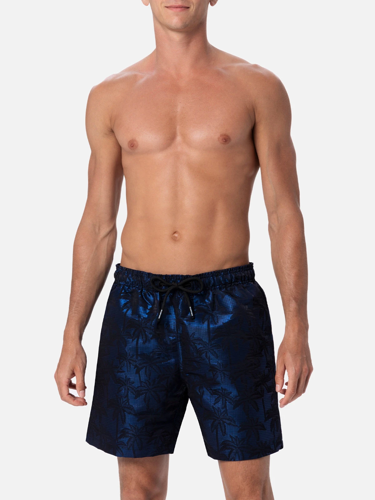 MC2 Saint Barth Man Ripstop Fabric Swim Shorts Harbour The Riviera With Palm Jacquard 5 MC2 Saint Barth Man Ripstop Fabric Swim Shorts Harbour The Riviera With Palm Jacquard - Image 3