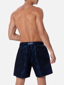 MC2 Saint Barth Man Ripstop Fabric Swim Shorts Harbour The Riviera With Palm Jacquard 11 MC2 Saint Barth Man Ripstop Fabric Swim Shorts Harbour The Riviera With Palm Jacquard -MC2 Saint Barth Store HARB001 04690F 03