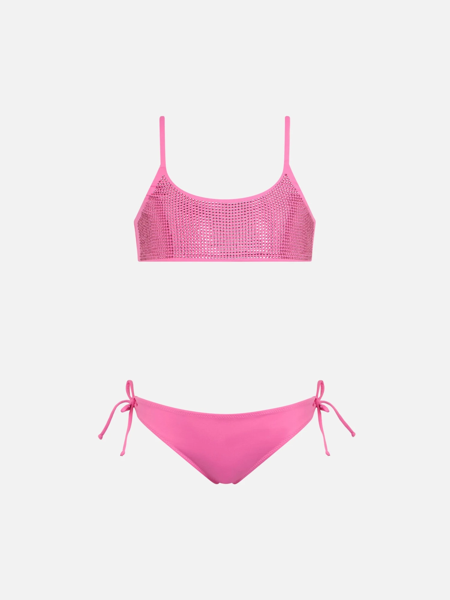 MC2 Saint Barth Girl Pink Bralette Bikini Jaiden With Rhinestone