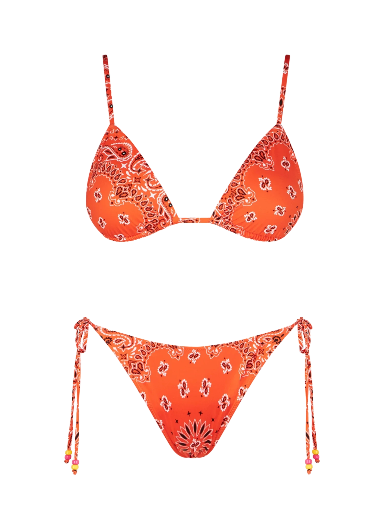 MC2 Saint Barth Woman Orange Triangle Bikini With Bandanna Print 3 MC2 Saint Barth Woman Orange Triangle Bikini With Bandanna Print