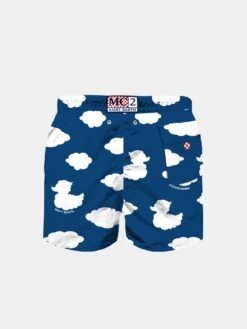 Alternative view of MC2 Saint Barth Boy Classic Swim Shorts With Clouds Print And Embroidery | COCCOLEBIMBI SPECIAL EDITION