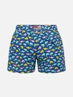 Alternative view of MC2 Saint Barth Boy Lightweight Fabric Swim-shorts Jean Lighting With Sharks Print