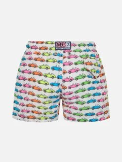 Alternative view of MC2 Saint Barth Boy Lightweight Fabric Swim-shorts Jean Lighting With Cars Print
