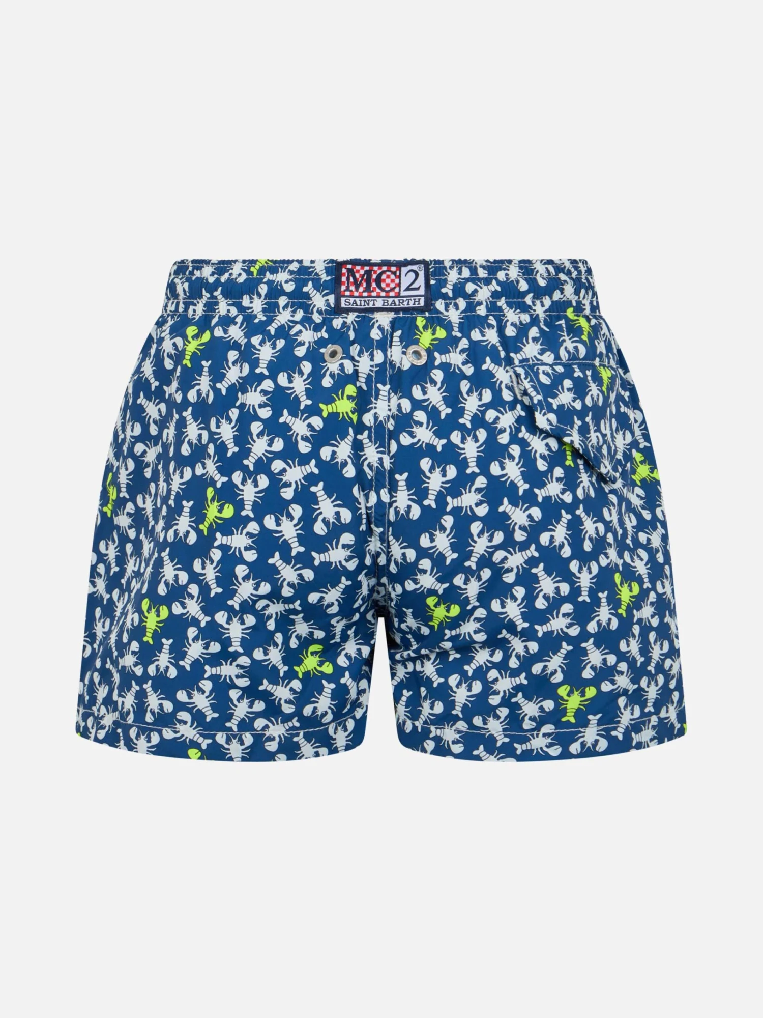 MC2 Saint Barth Boy Lightweight Fabric Swim-shorts Jean Lighting With Lobsters Print 4 MC2 Saint Barth Boy Lightweight Fabric Swim-shorts Jean Lighting With Lobsters Print - Image 2