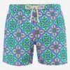 MC2 Saint Barth Man Lightweight Fabric Swim-shorts Lighting 70 With Majolica Print -MC2 Saint Barth Store LIG001303608F MAN SWIMSHORTS MAIOLICA PRINT 1