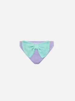 MC2 Saint Barth Girl Lilac Crinkle Swim Briefs Madame With Bow