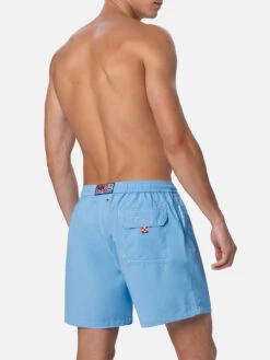 MC2 Saint Barth Sky Blue Classic Light Swim Shorts Patmos 11 MC2 Saint Barth Sky Blue Classic Light Swim Shorts Patmos -MC2 Saint Barth Store PATM001 00133F 03