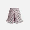 MC2 Saint Barth Girl Cotton Ruffled Shorts Ander P With Flower Print