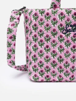Alternative view of MC2 Saint Barth Pink Flower Quilted Soft Tote Mid Bag