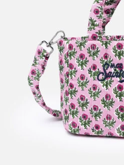 Alternative view of MC2 Saint Barth Pink Flower Quilted Soft Tote Mini Bag