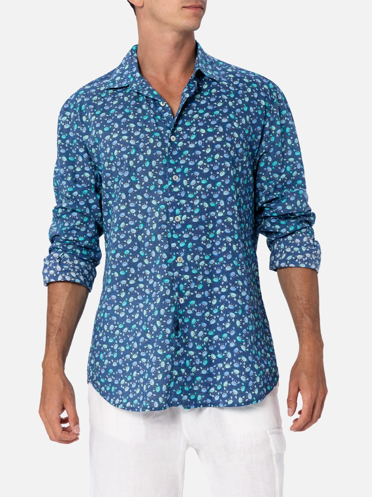MC2 Saint Barth Man Muslin Cotton Shirt Sikelia With Crabs Print 3 MC2 Saint Barth Man Muslin Cotton Shirt Sikelia With Crabs Print