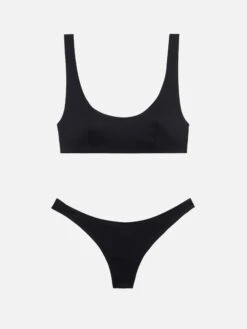 MC2 Saint Barth Afrodite Heatsealed Black Cheeky Swim Briefs - Minerva Black Heatsealed Classic Bralette