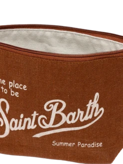 MC2 Saint Barth Aline Brown Linen Pochette 7 MC2 Saint Barth Aline Brown Linen Pochette -MC2 Saint Barth Store UID ALI000400130H 3