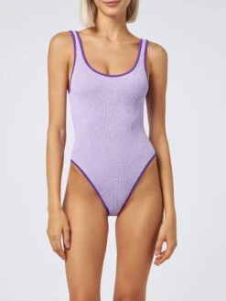 MC2 Saint Barth Woman Lilac Crinkle One Piece Swimsuit | MELISSA SATTA SPECIAL EDITION 16 MC2 Saint Barth Woman Lilac Crinkle One Piece Swimsuit | MELISSA SATTA SPECIAL EDITION -MC2 Saint Barth Store UID ALT000109720D WOMAN ONEPIECE CRINKLE2426MS 1