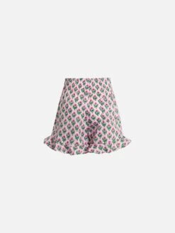 MC2 Saint Barth Girl Cotton Ruffled Shorts Ander P With Flower Print 7 MC2 Saint Barth Girl Cotton Ruffled Shorts Ander P With Flower Print -MC2 Saint Barth Store UID ANDE00200770F GIRL SHORTPANT PINK 2