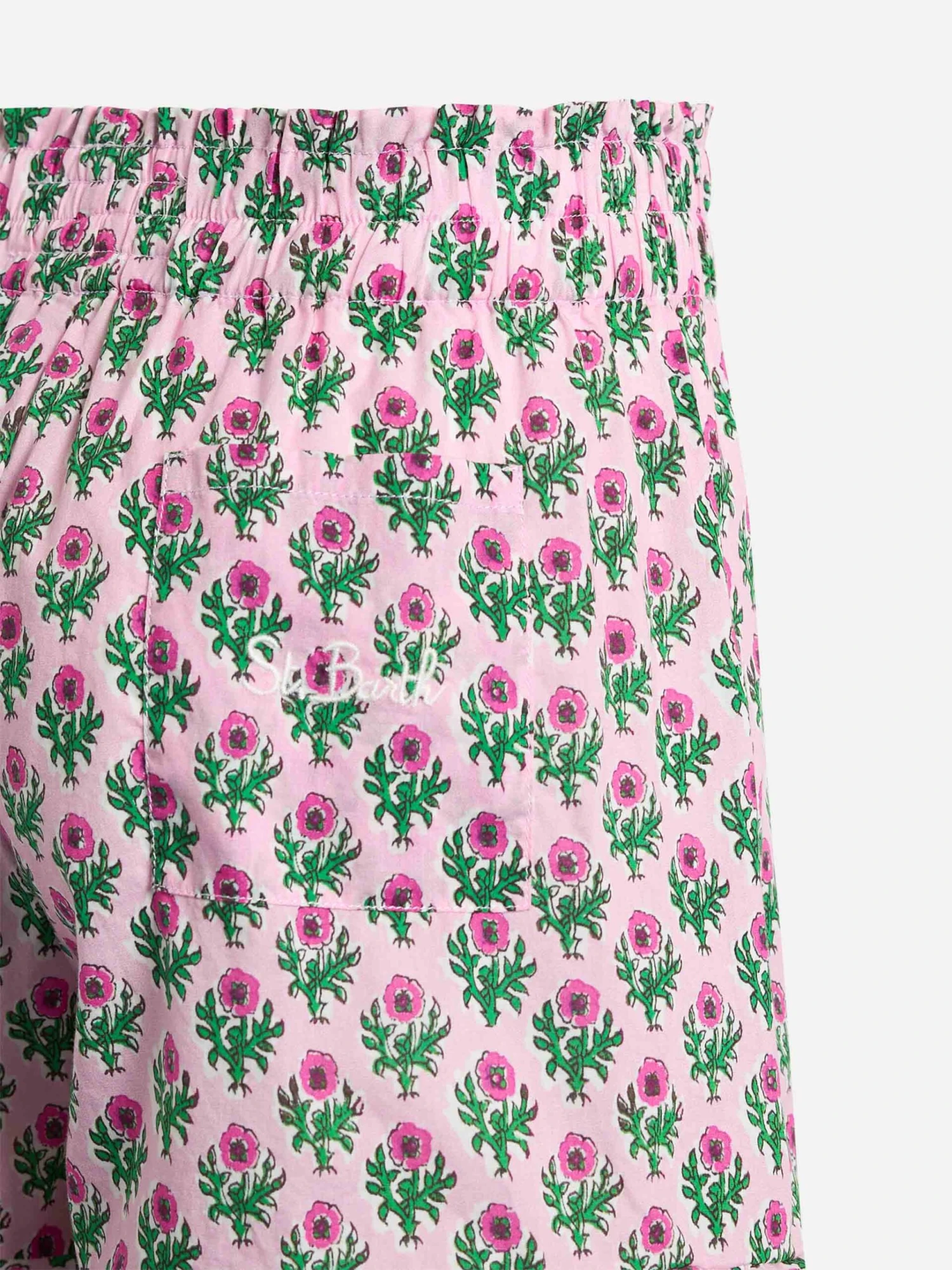 MC2 Saint Barth Girl Cotton Ruffled Shorts Ander P With Flower Print 4 MC2 Saint Barth Girl Cotton Ruffled Shorts Ander P With Flower Print - Image 2