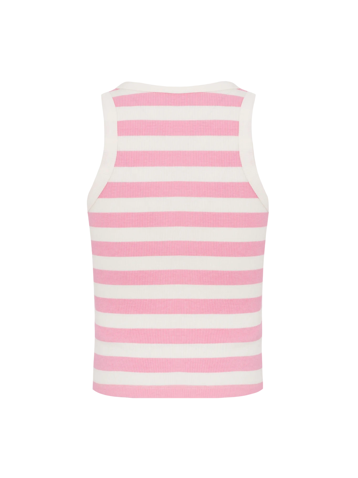 MC2 Saint Barth Blue Jr Pink Striped Rib-knit Cotton Crop Tank With Embroidery 4 MC2 Saint Barth Blue Jr Pink Striped Rib-knit Cotton Crop Tank With Embroidery - Image 2