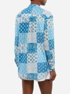 MC2 Saint Barth Brigitte Flower-print Cotton Shirt 8 MC2 Saint Barth Brigitte Flower-print Cotton Shirt -MC2 Saint Barth Store UID BRIG00100380H WOMAN SHIRT BLUE BOHO 0 20250630142725 3