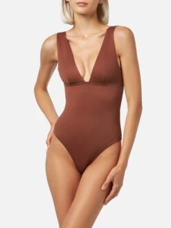 Front Page 5 Alternative view of MC2 Saint Barth Calliope Heat-sealed Brown One-piece Swimsuit