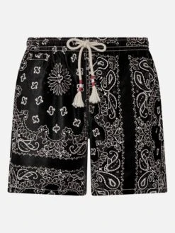 MC2 Saint Barth Mid-length Swim-shorts Caprese With Black Bandanna Print